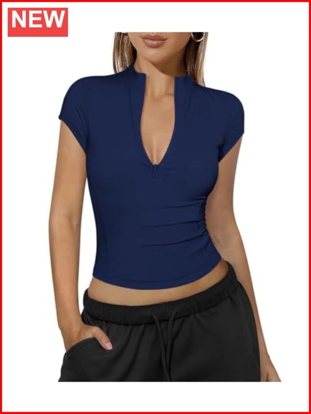 Women's Short Sleeve Quarter Zip Golf Gym Workout Top